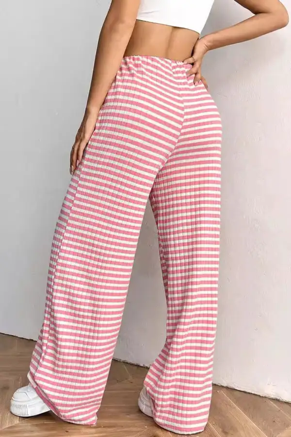 Striped Cotton Drawstring Pants