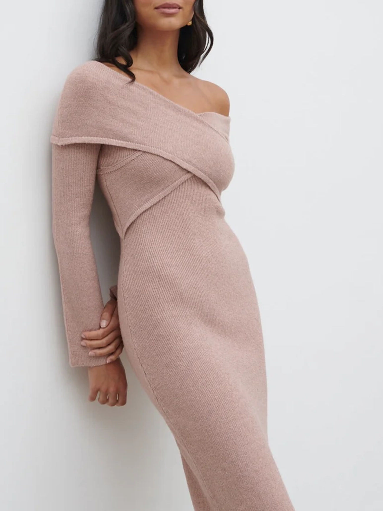 Wrap Knit Midi Dress