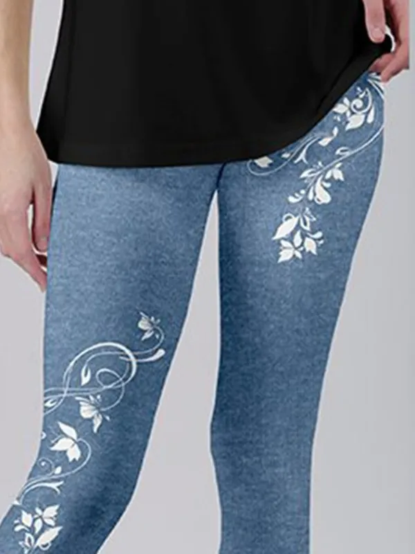 Tight Floral Casual Leggings