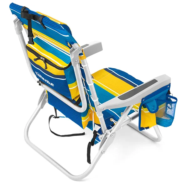 Fold Backpack Beach Chair, Towel Rack, XL Cooler Bag, Storage Net, Cup & Phone Holder