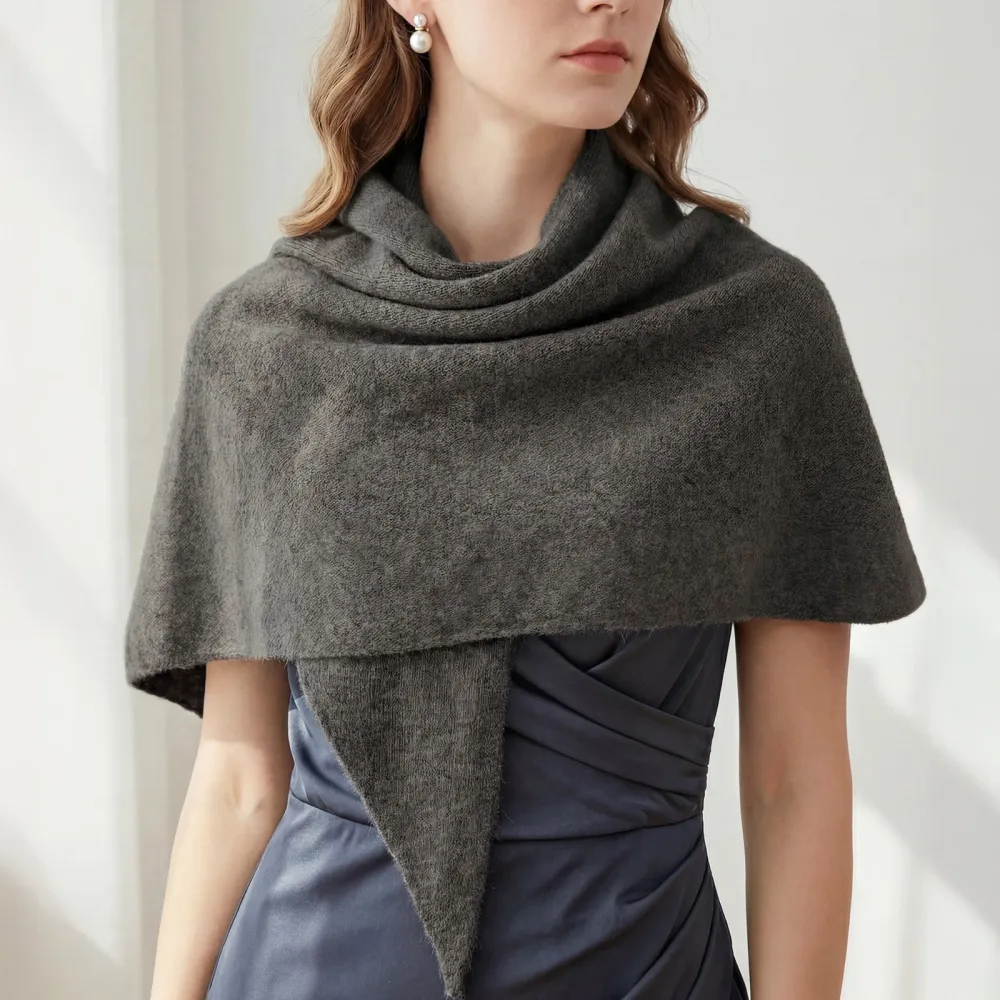 2026 Spring/Fall Faux Cashmere Lazy Style Multi-Color Loose Shawl for Women Warm Triangle Scarf Cape Layering Outerwear