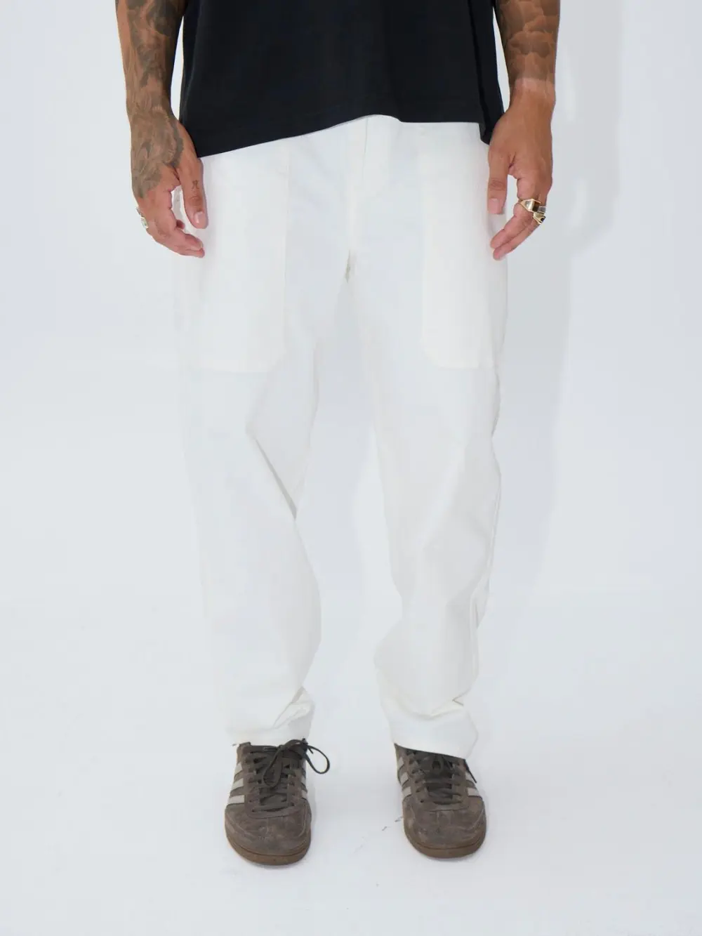 Simple And Soft Daily Slim Cotton White Pant