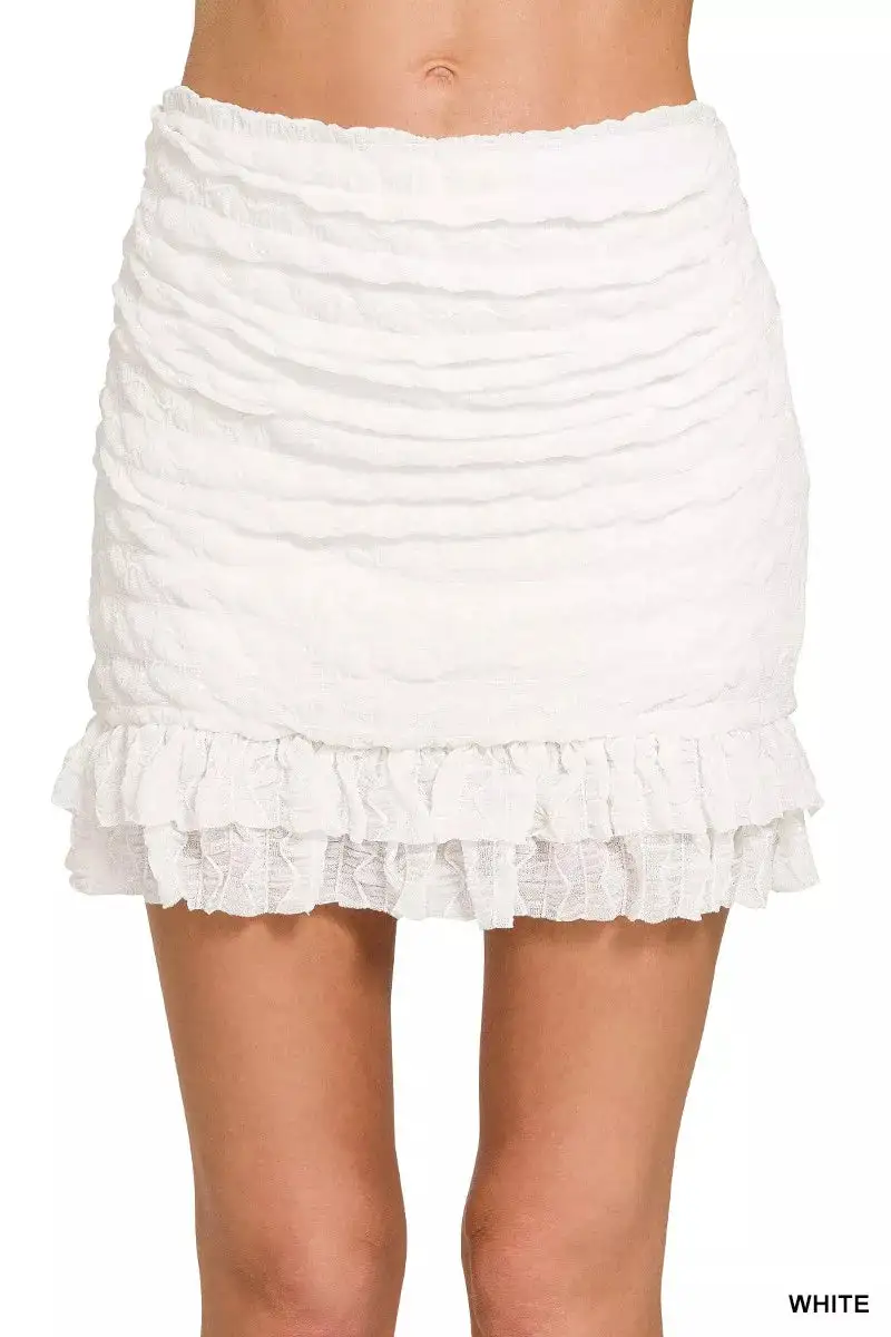 Everyday Ruched Built Mini Skirt