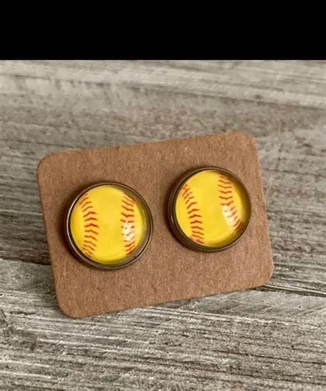 Baseball Softball Stud Earrings
