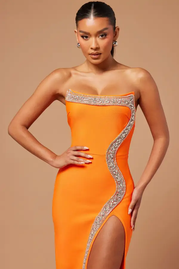 Amber Bandage Gown - Orange