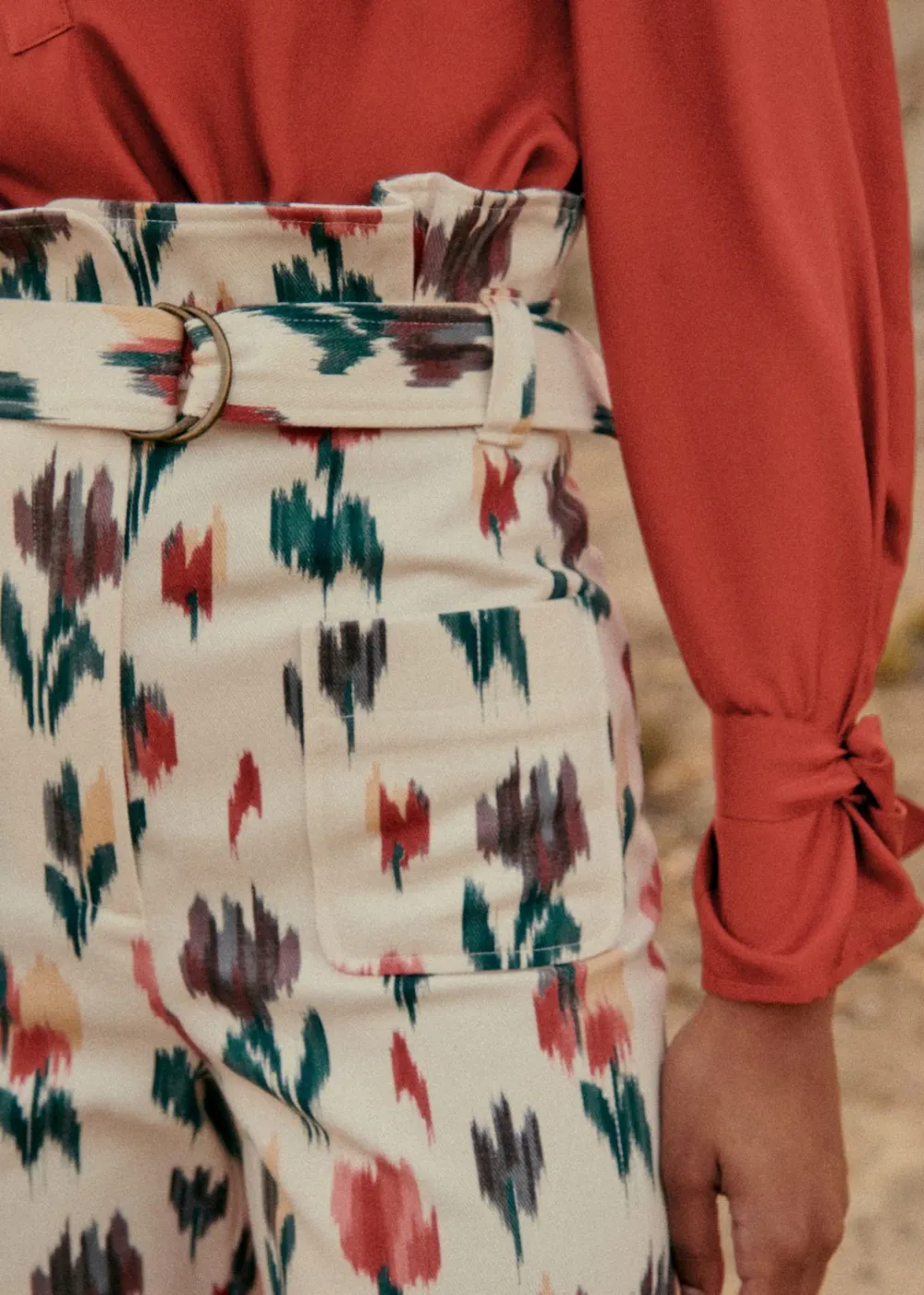 High Waist Ruffled Trousers