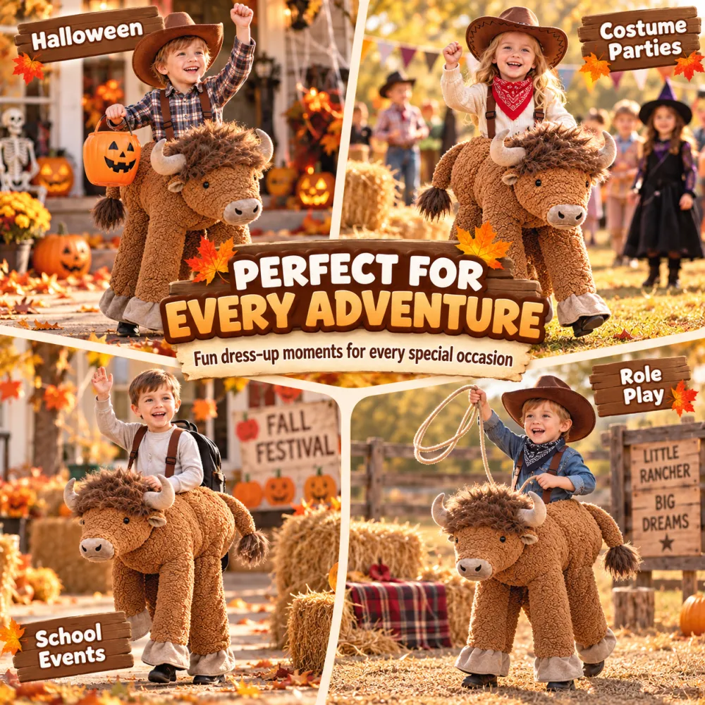 Kids Ride-On Cowboy Bull Halloween Costume