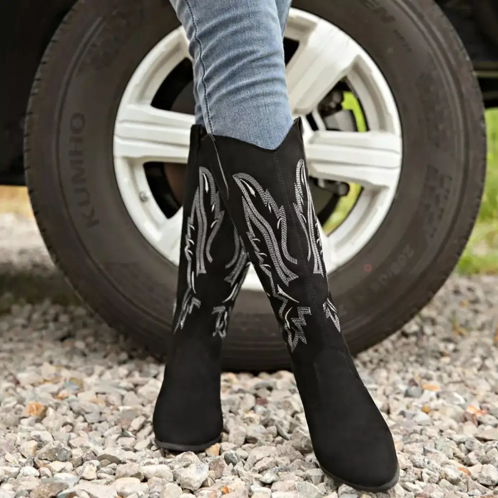 Refined Modern Pointed Toe Block Heel Boots