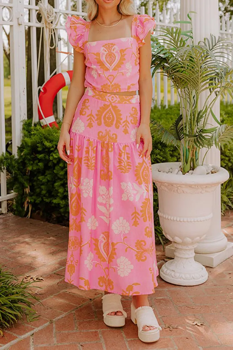 Girly And Elegant Floral Skirt For Women