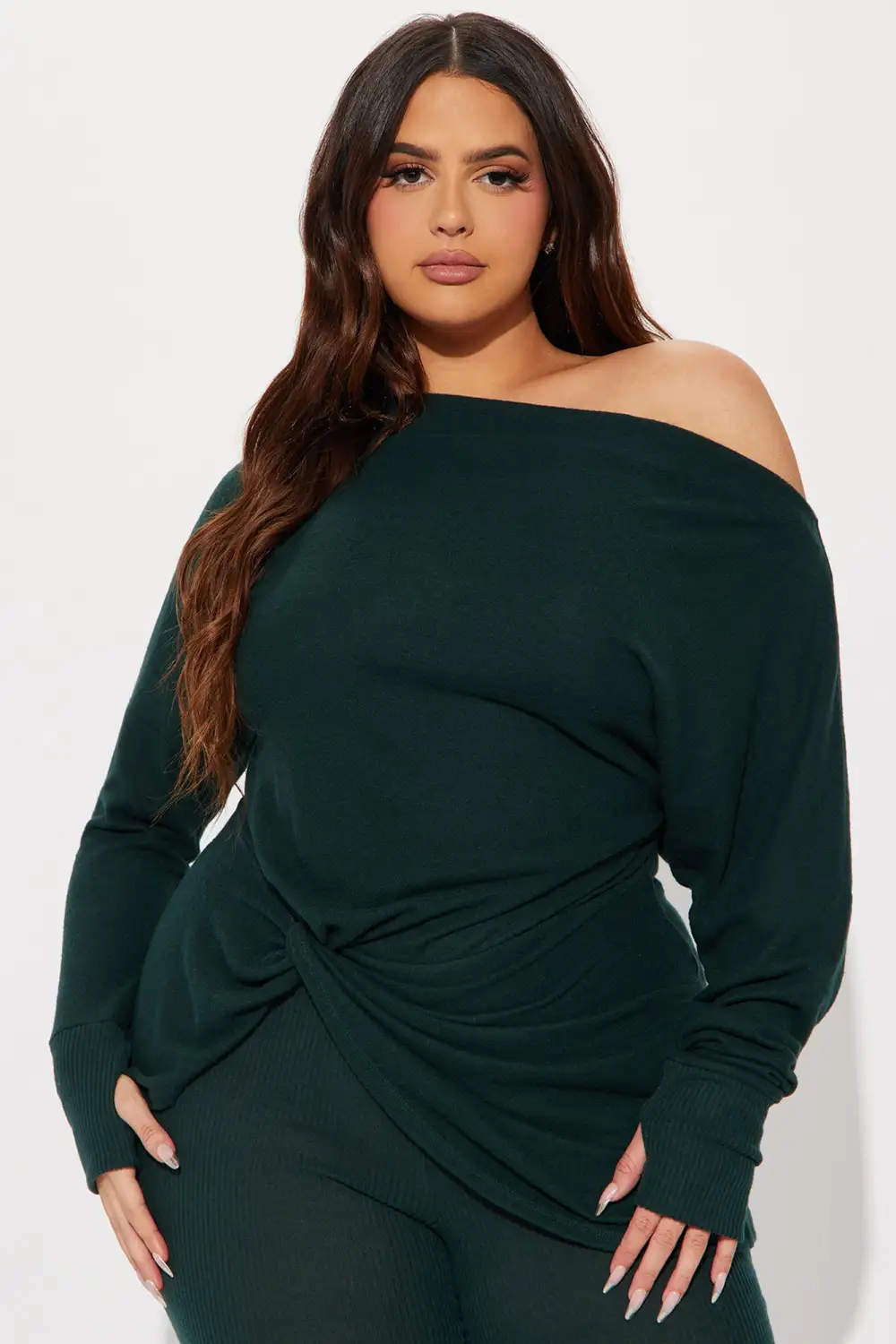 Tara Twist Front Pant  Set - Olive