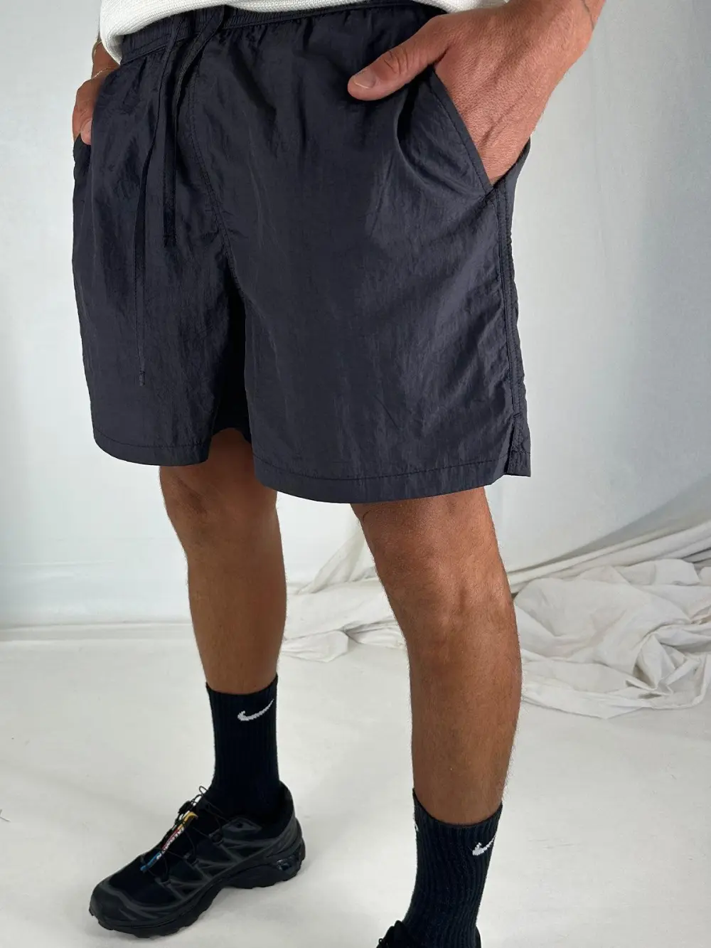 Casual And Daily Simple  Black Shorts