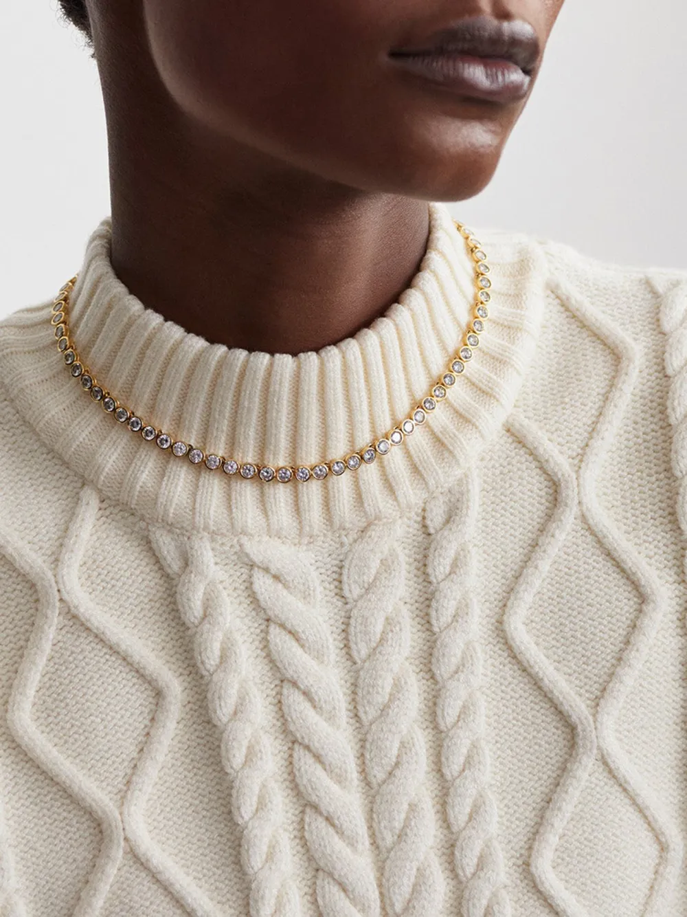 Argyle Pattern Roll Neck Vest