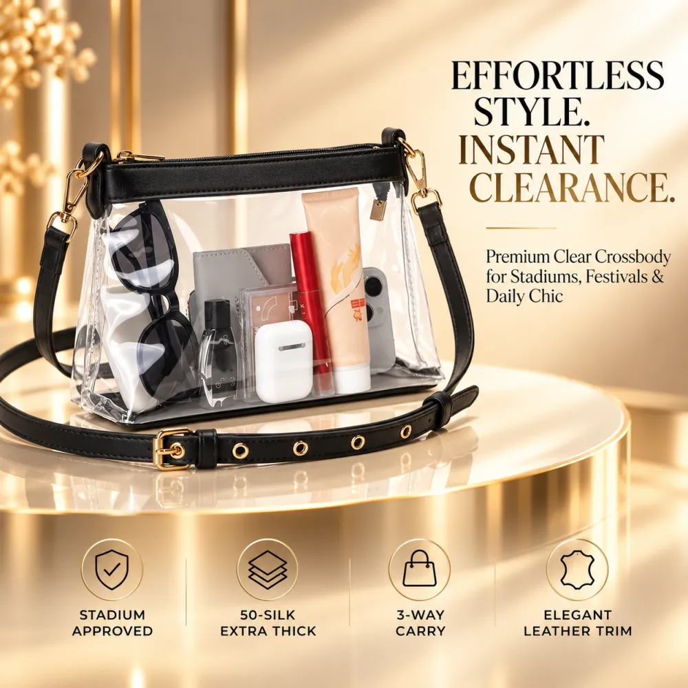 PVC transparent bag, European and American cross-border simple small square bag