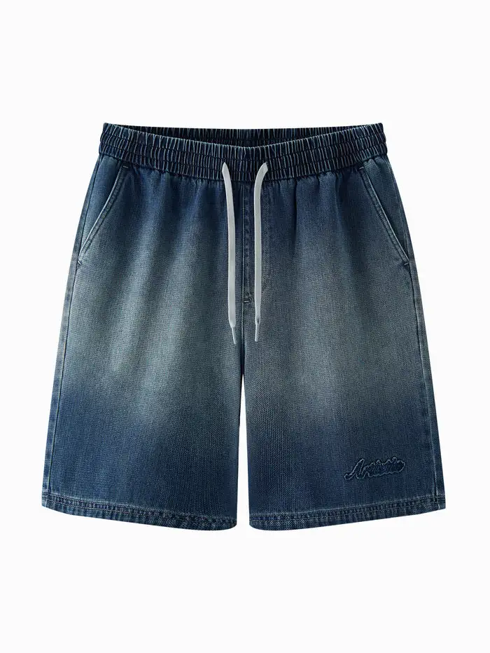 Men's Denim Washed Denim Shorts