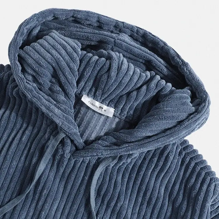 Corduroy Pullover Hooded Sweatshirt