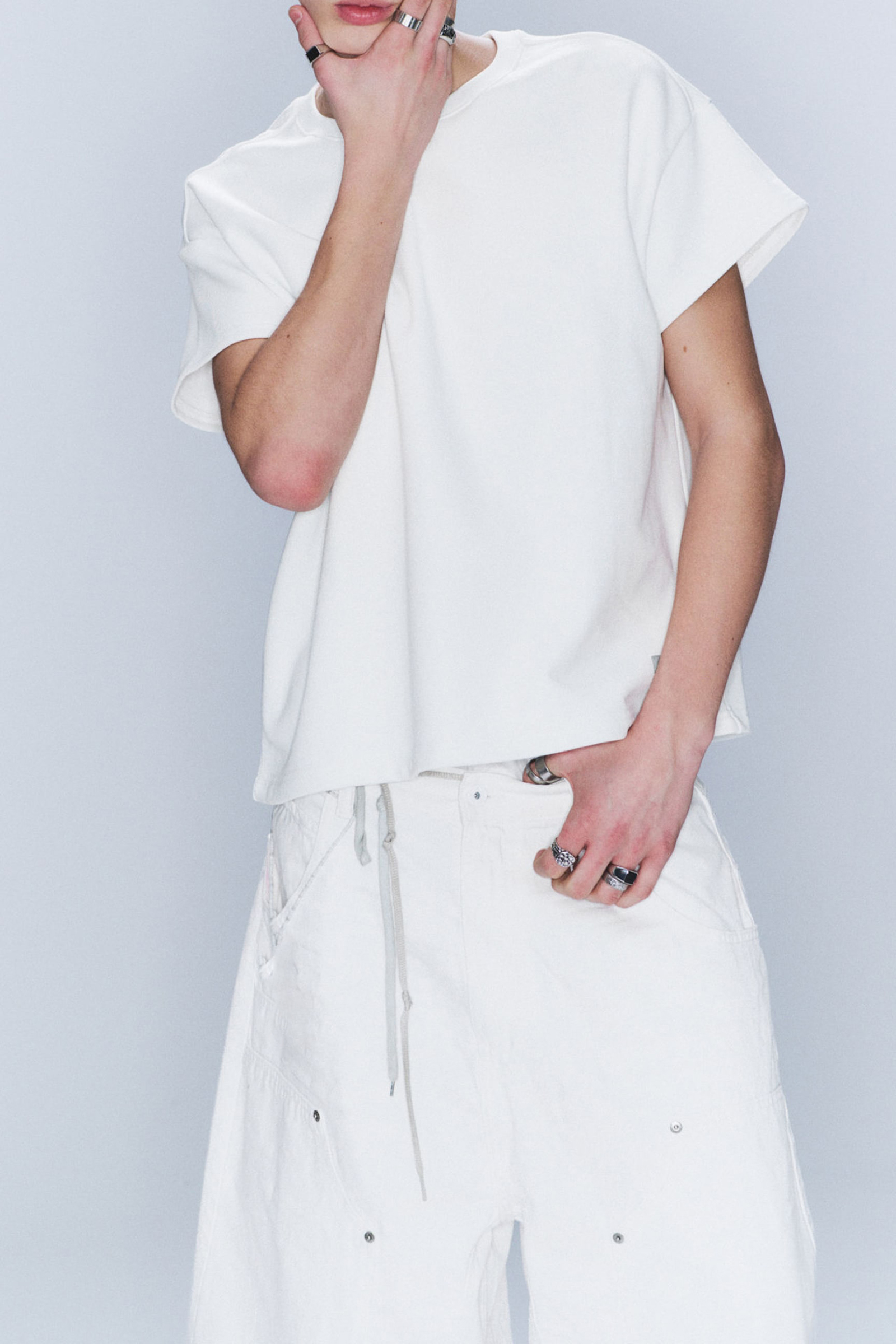 Cotton Dropped Shoulder T-Shirt