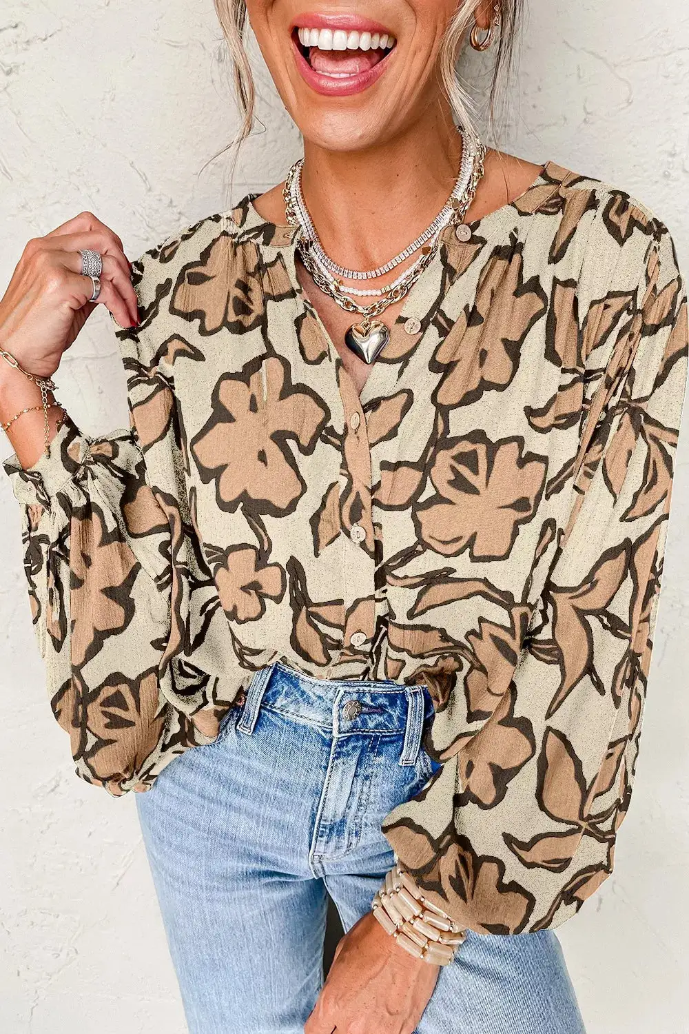 Clean Floral Button Up Button Up Shirt