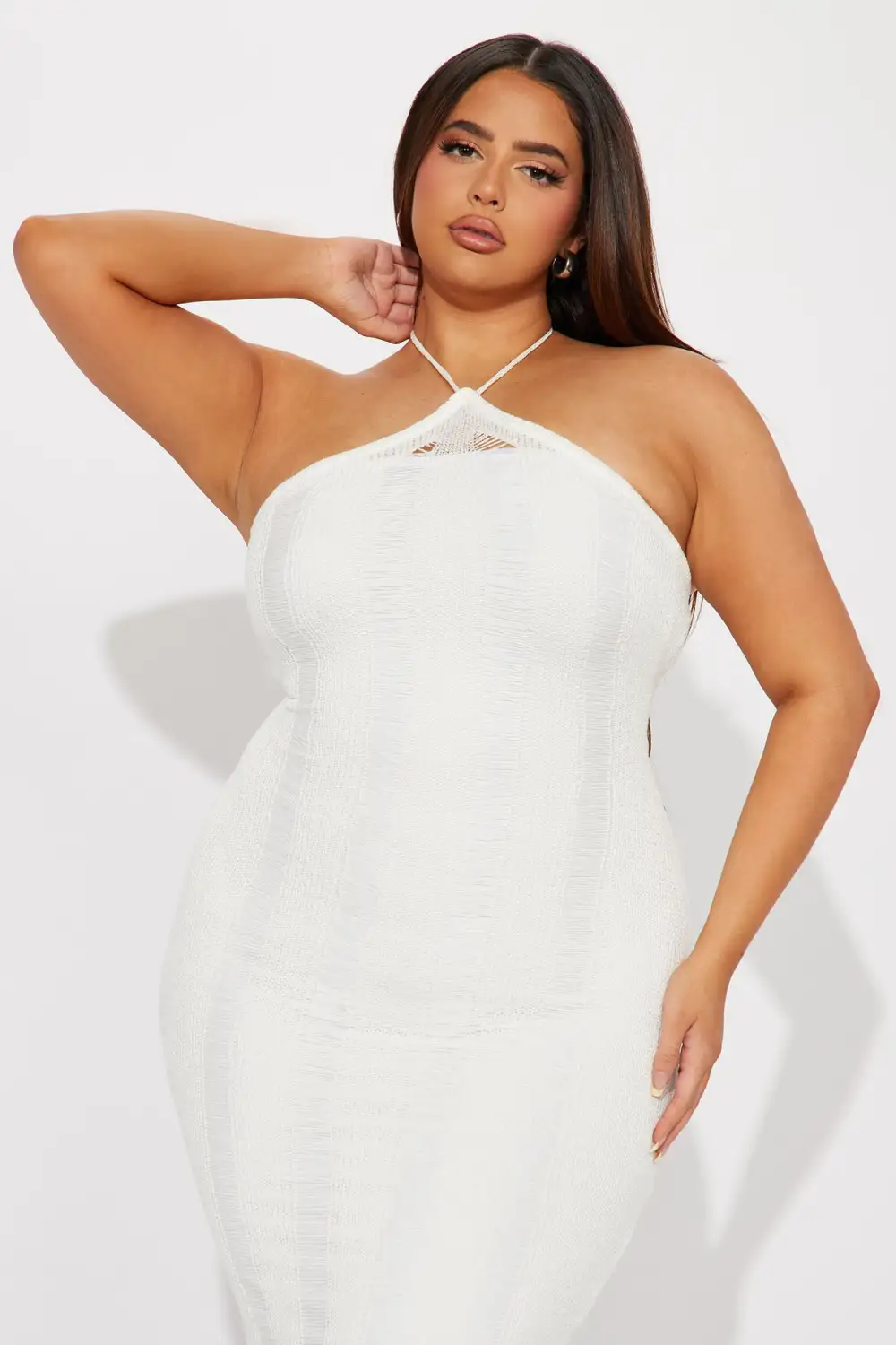 Demi Crochet Maxi Dress - White