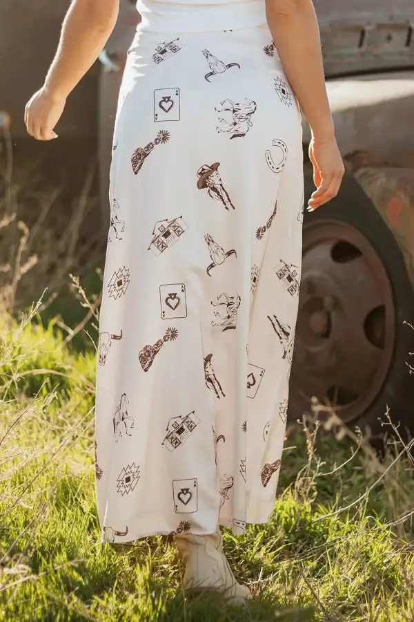 Satin Western Skirt