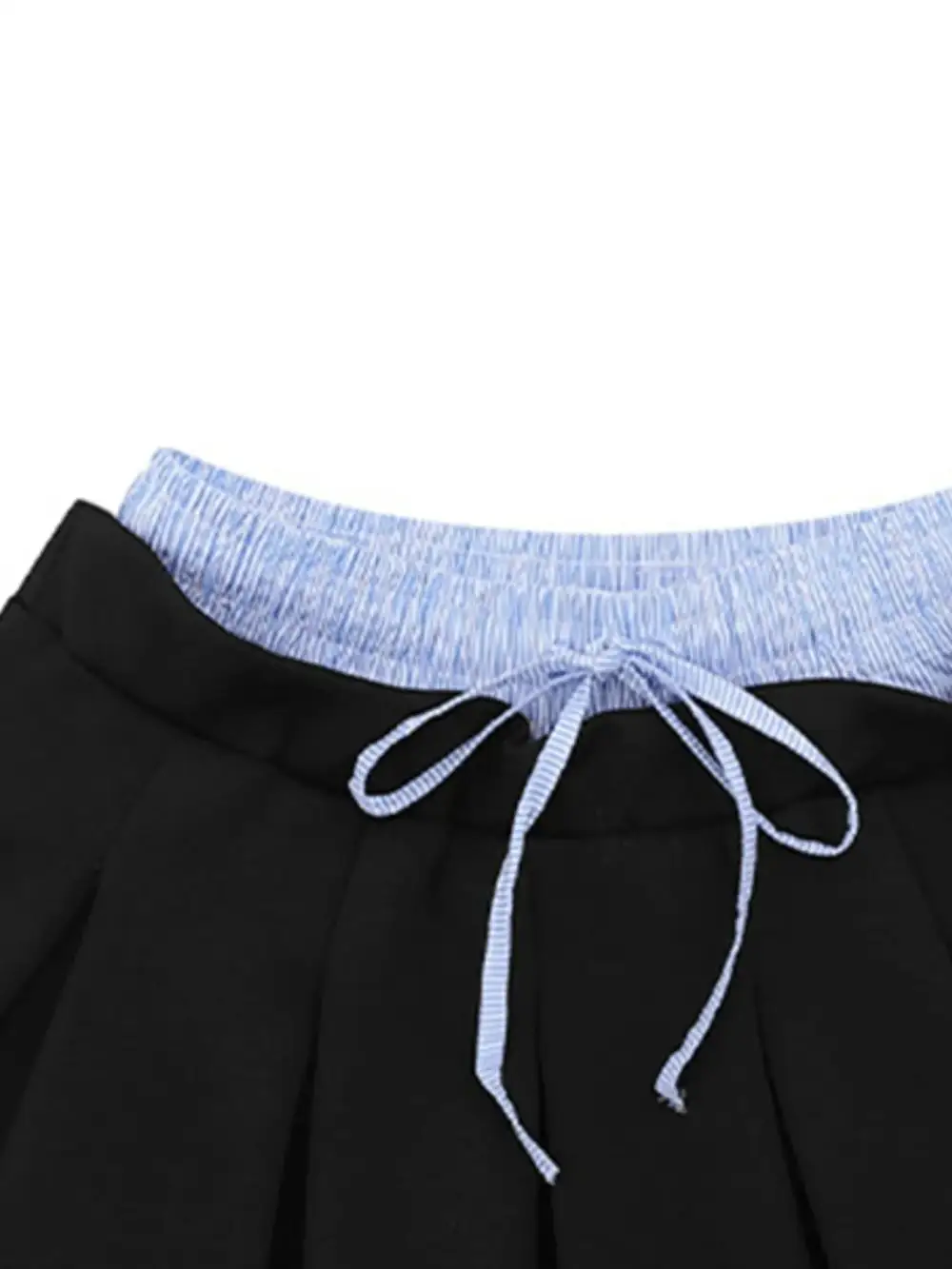 Pleated Drawstring Mini Skirt