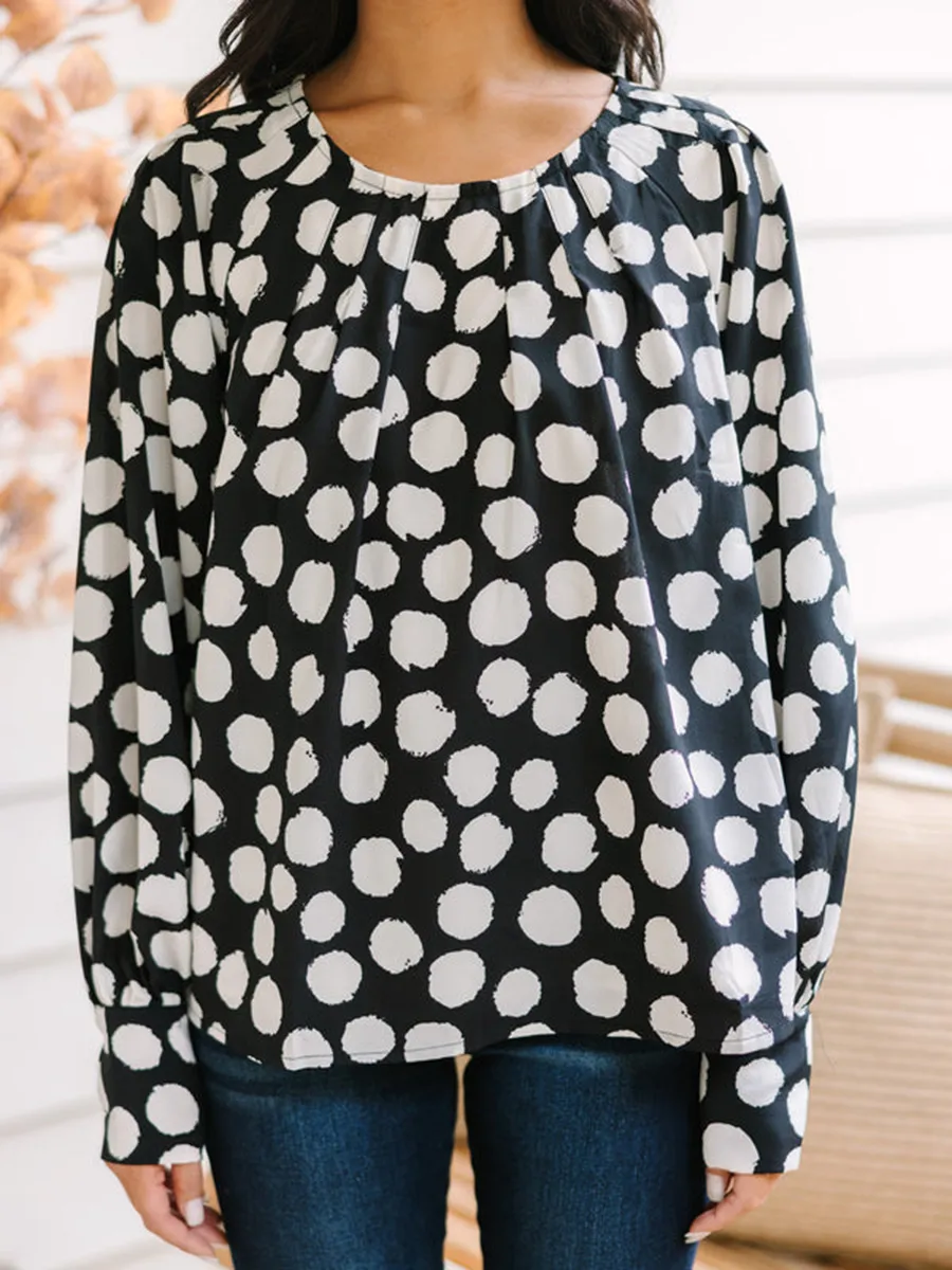 Black Polka Dot Blouse