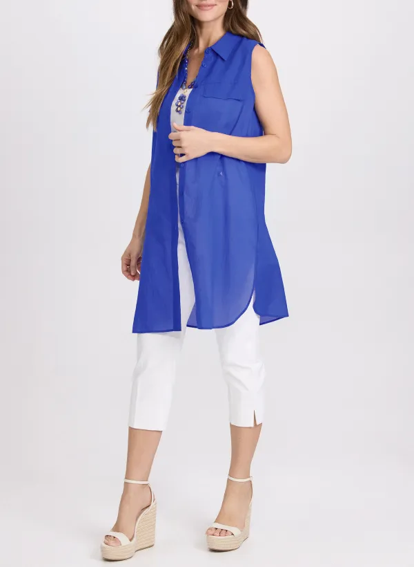 Chiffon-Blended Cotton Shirt