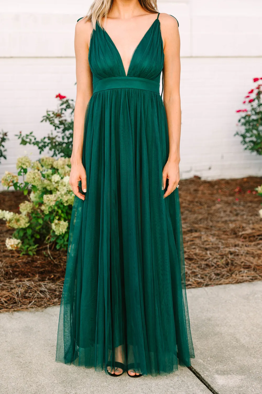 It Was All A Dream Emerald Green Tulle Maxi Dress