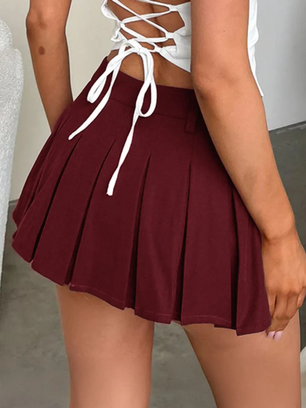 Pleated Mini So Category Skirt