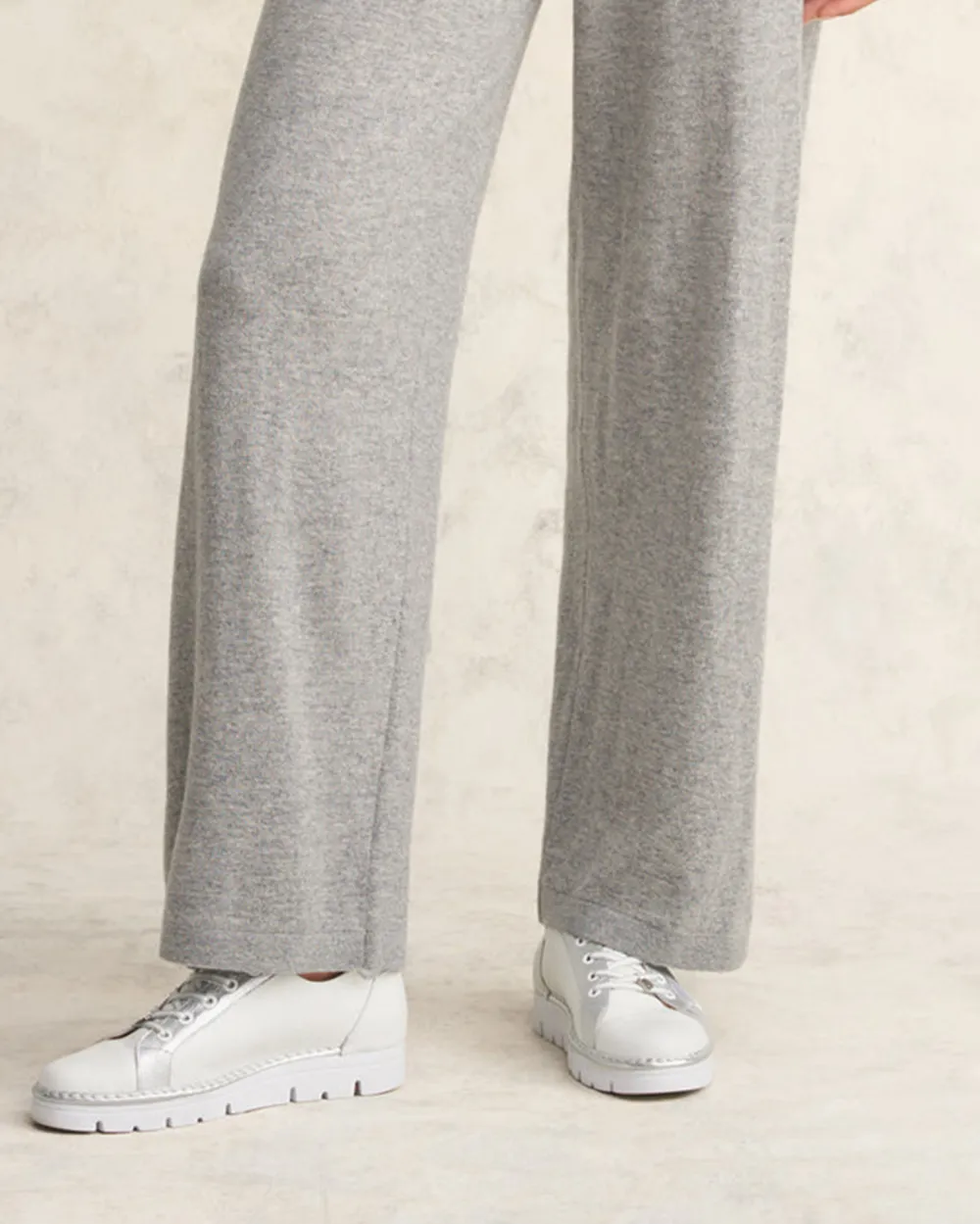 Elastic Waist Wide Leg Knit Pants