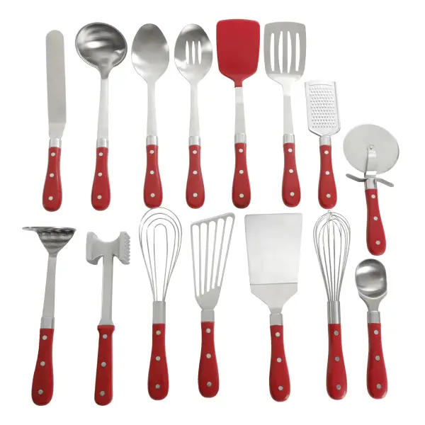 (Store Closing Sale) Collection 15-Piece All in One Kitchen Utensil Set, Red