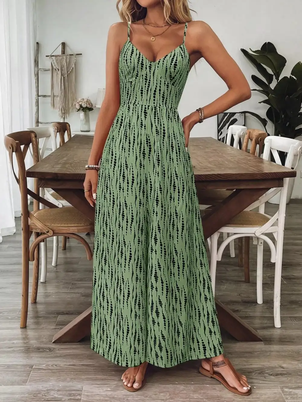 Wide Leg Spaghetti Jumpsuit