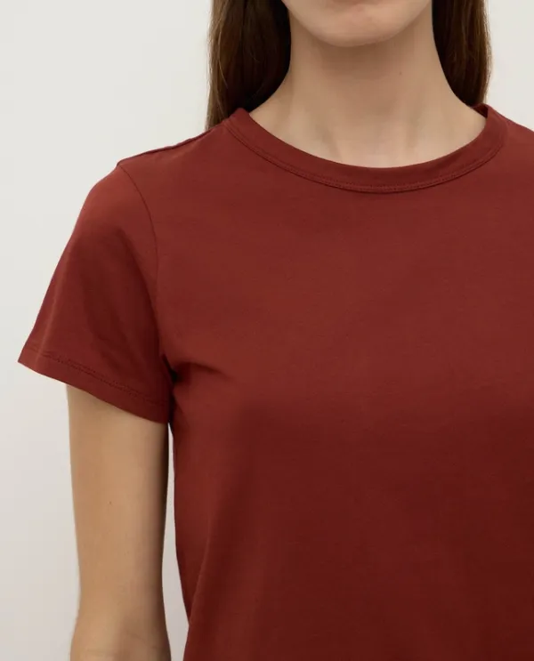 Russet Lightweight Cropped Cotton Tee