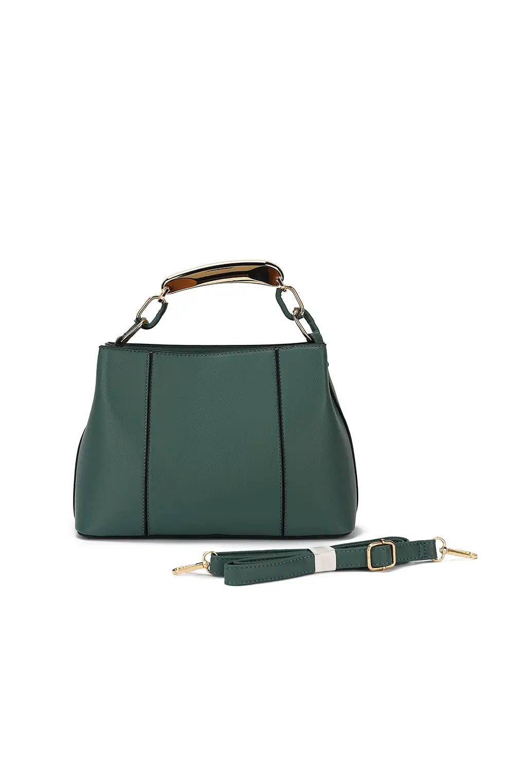 Metal Handle Satchel Bag