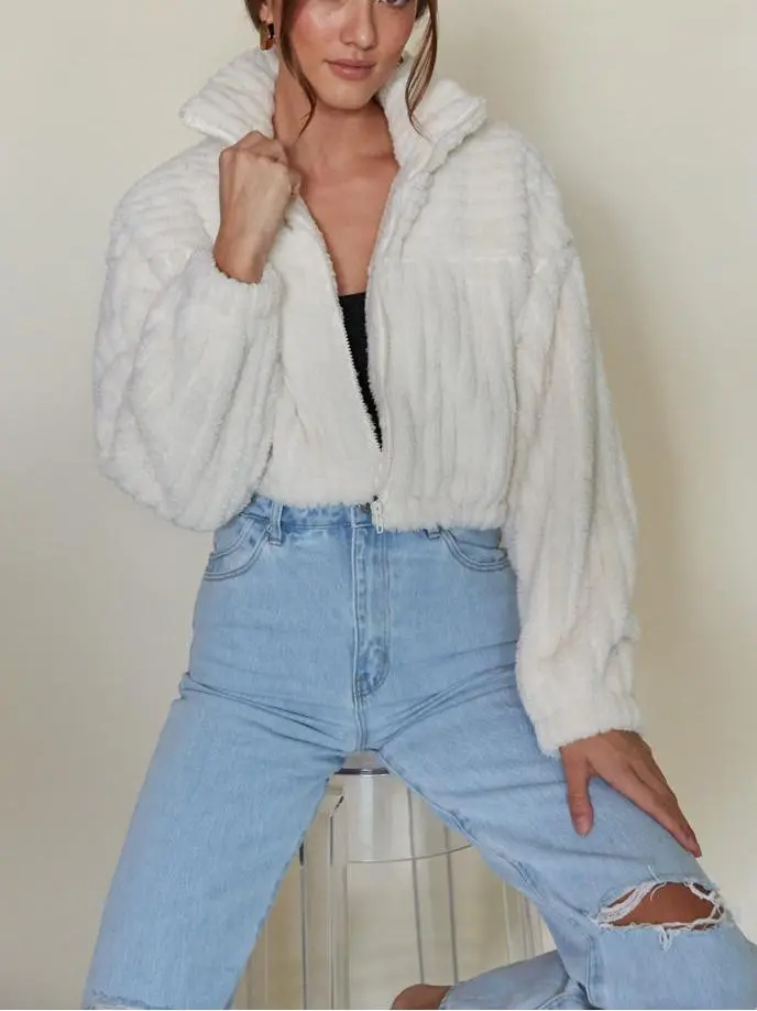 Cropped Plush Jacket