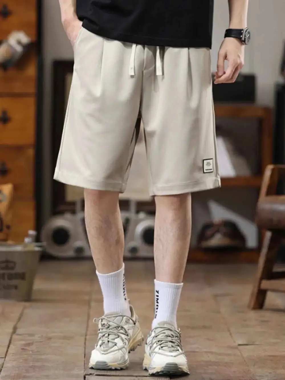 Casual Loose-Fit Drawstring Shorts