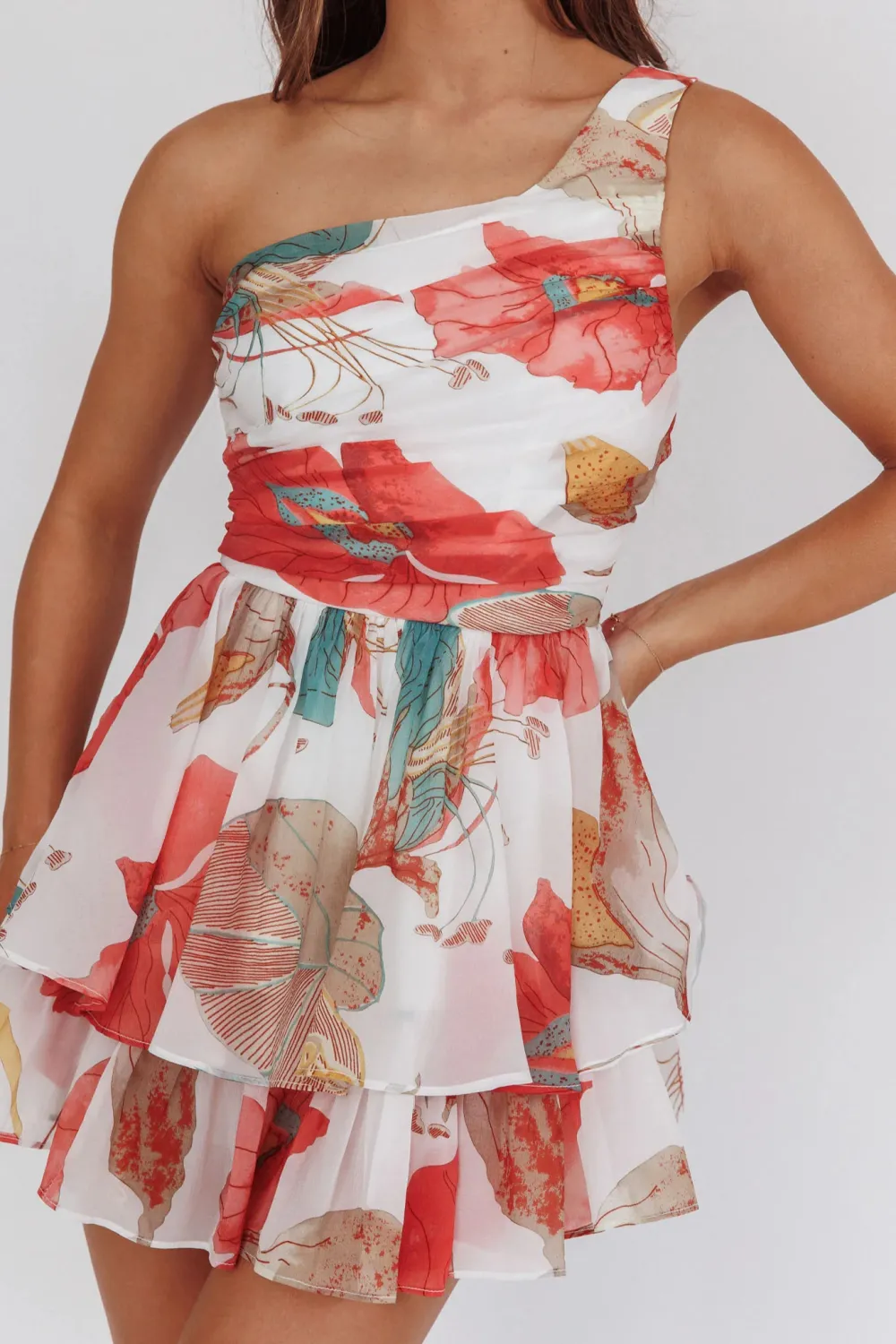 Sweet Girl Style One Shoulder Dress
