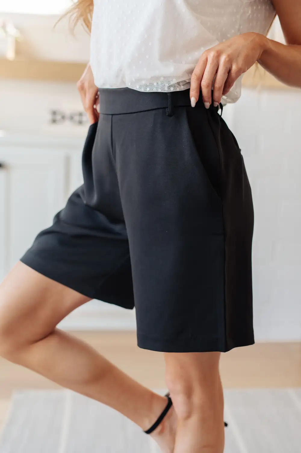 Relaxed Simple High Waist Shorts