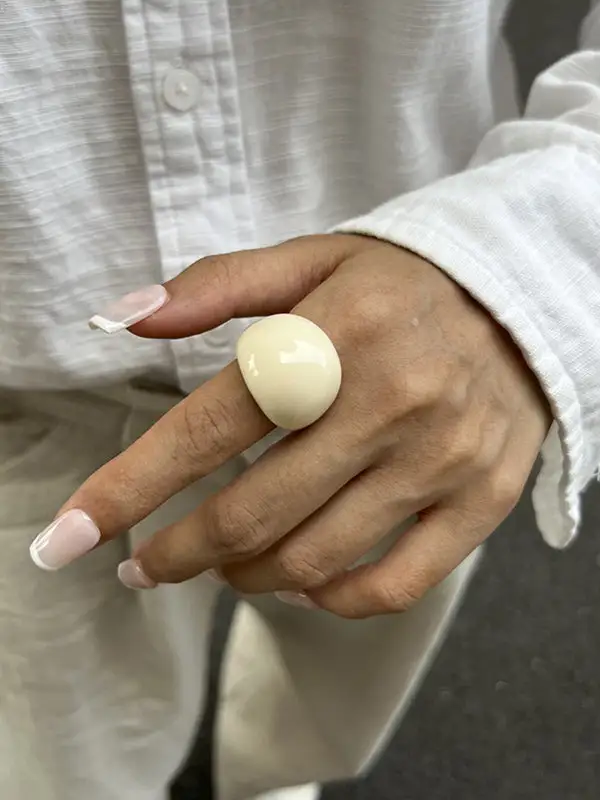 Geometric Polished Translucent Ring