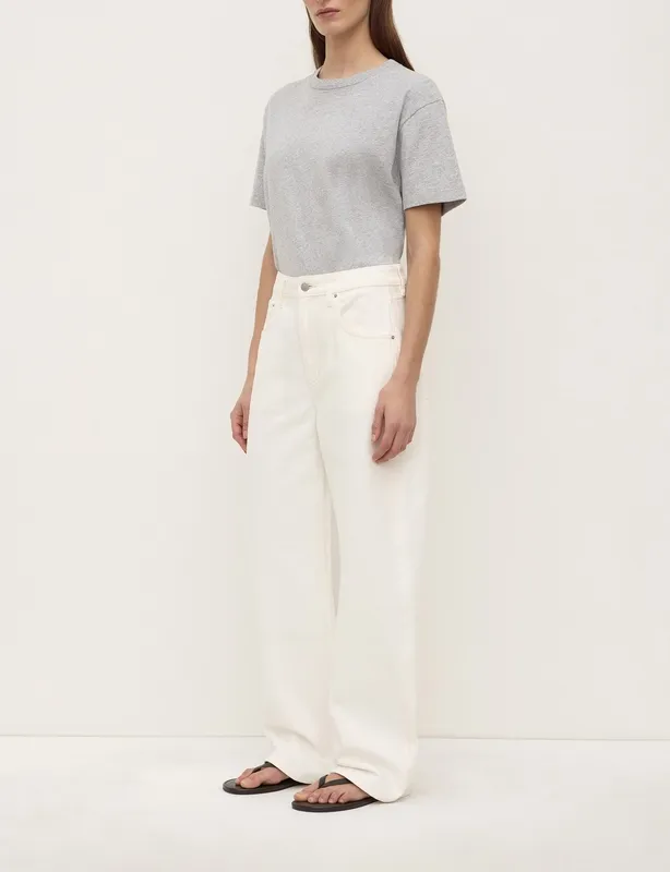 Vintage White Mid-Rise Curved-Leg Jeans