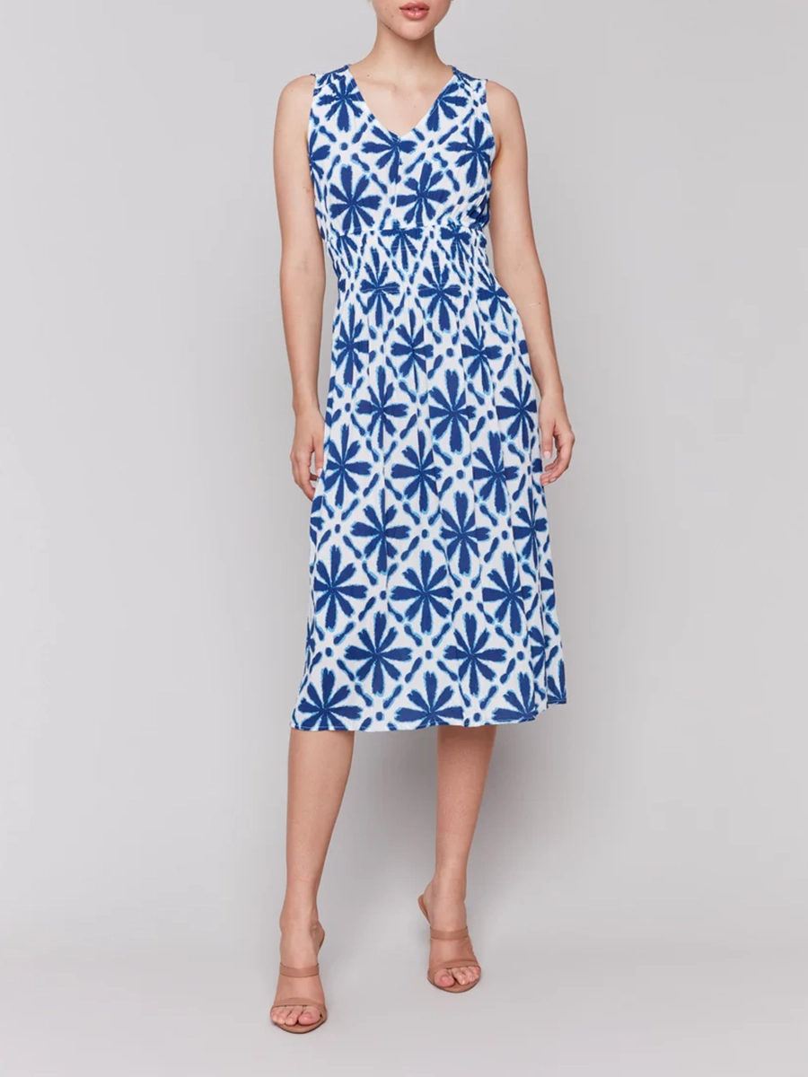 Fashionable And Elegant Design Sleeveless V-Neck Dress