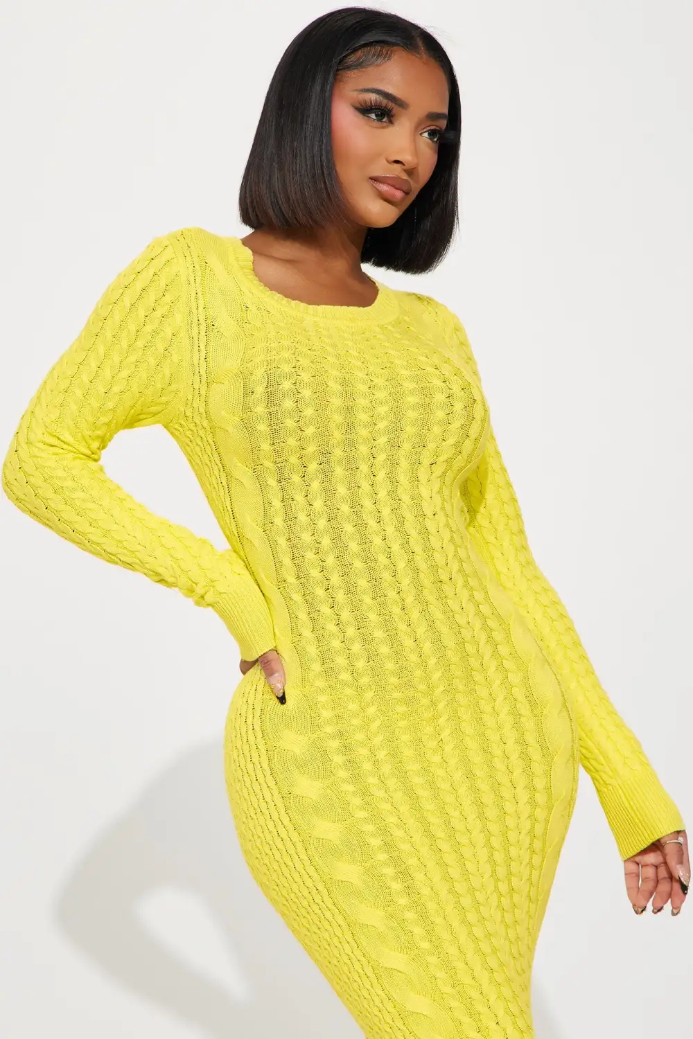 Natalia Sweater Maxi Dress - Yellow