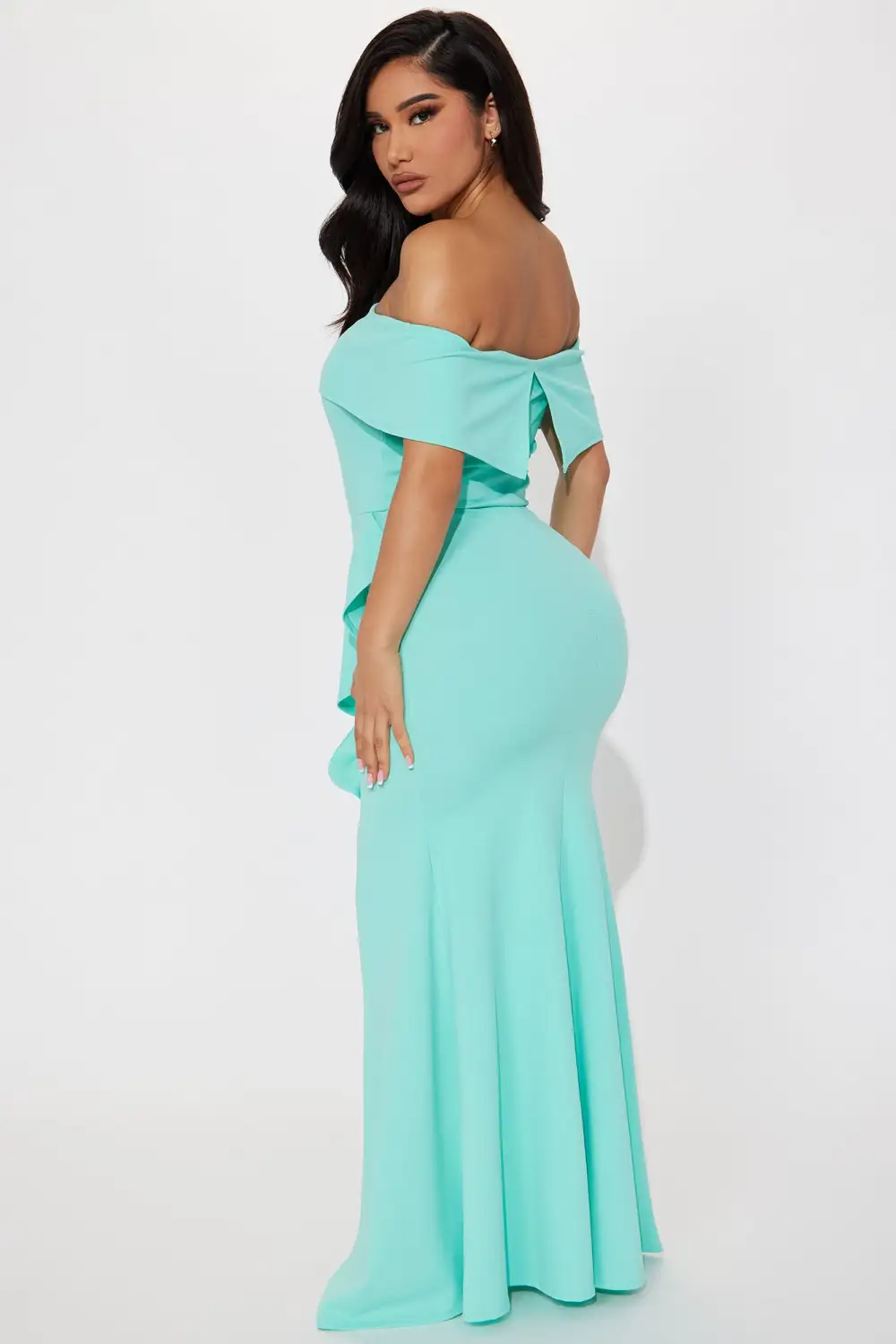 Nicole Off Shoulder Maxi Dress - Mint