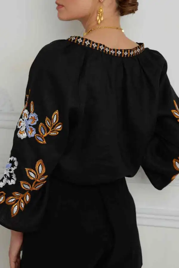 Soft Embroidered Floral Blouse