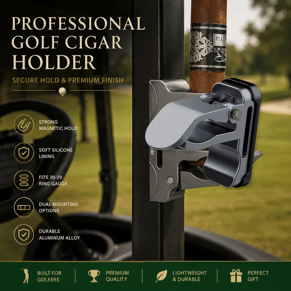 Magnetic Metal Cigar Holder Golf Cart Cigar Stand Fits 36-70 Ring Gauge Amazon Best Seller Export