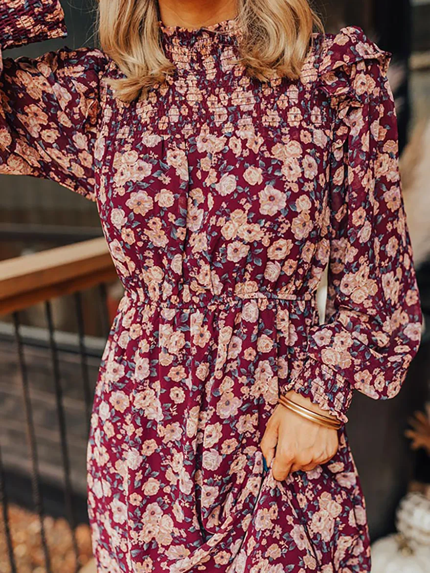 Women's Floral Waist Dress