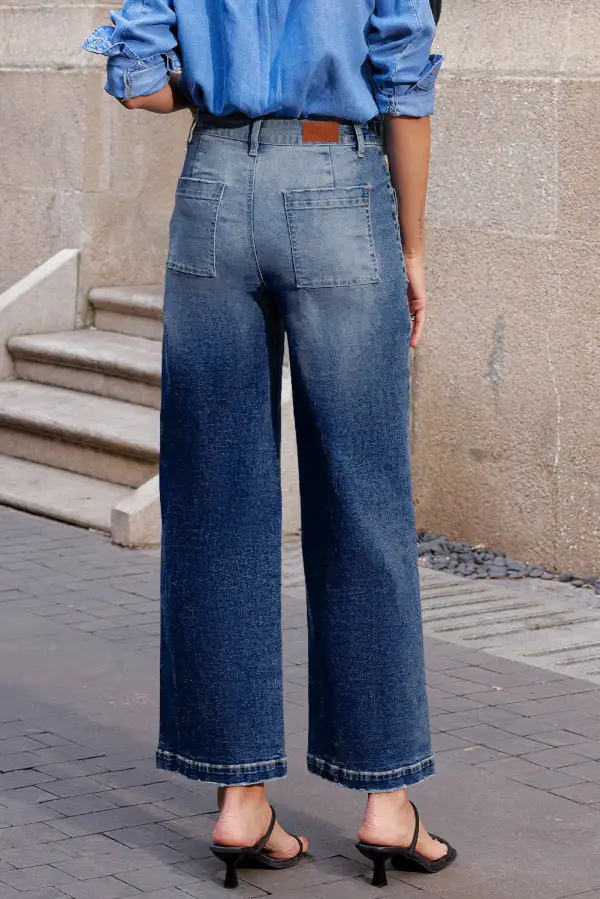 Patch Pocket Bluing Mimimalist Shift Jeans
