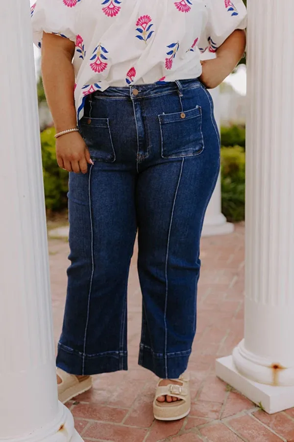 High Waist Vintage Distressed Cropped Jeans