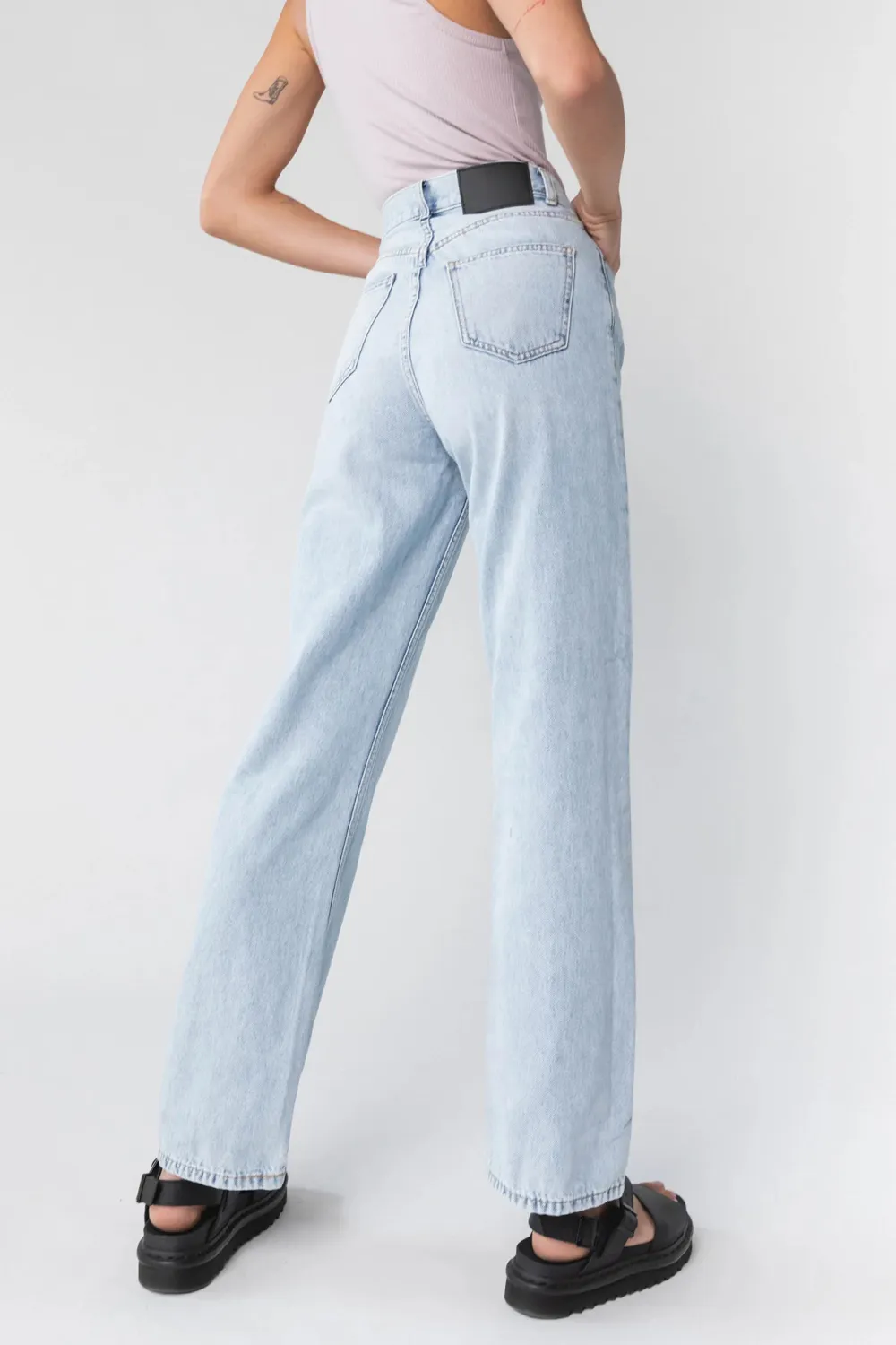 Basic Cotton Breathable High Waist Loose Jeans
