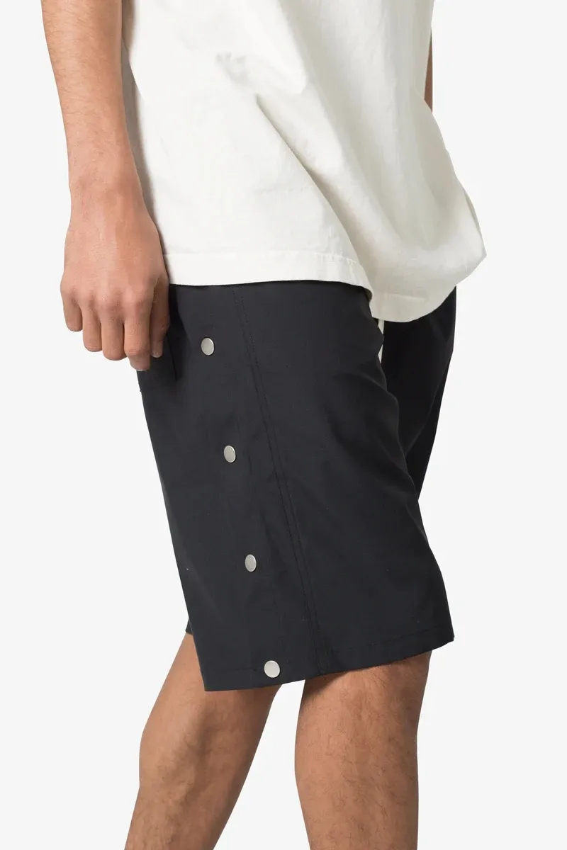 JET BLACK ELASTIC WAIST SHORTS
