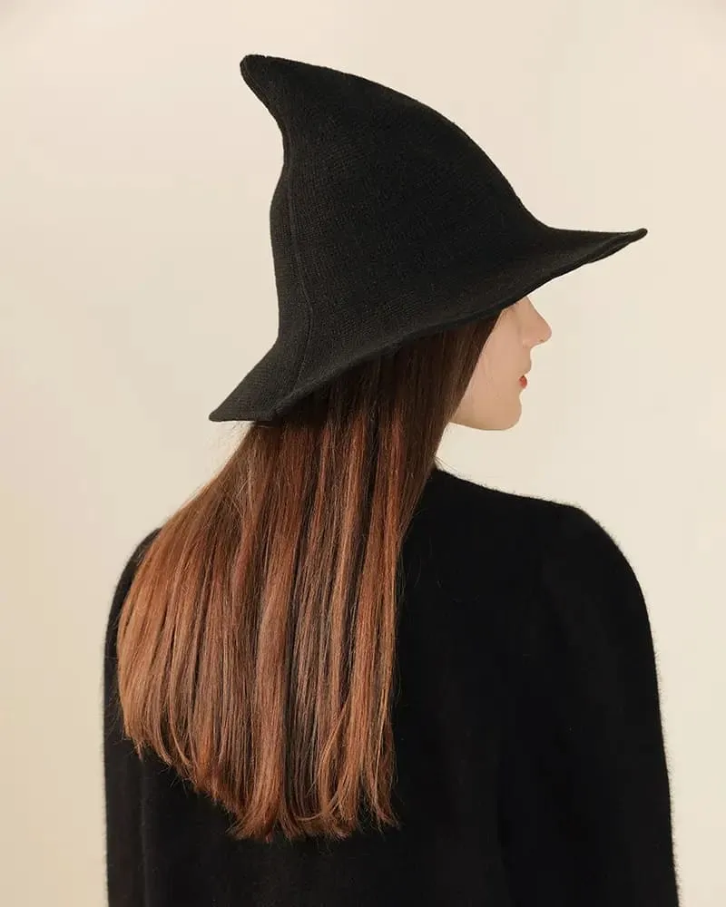 Women's Comfortable Knit Pointed Hat - Large Brim Halloween Party Props(22.04